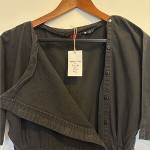 Vintage 80s Black Button-Up Jumper